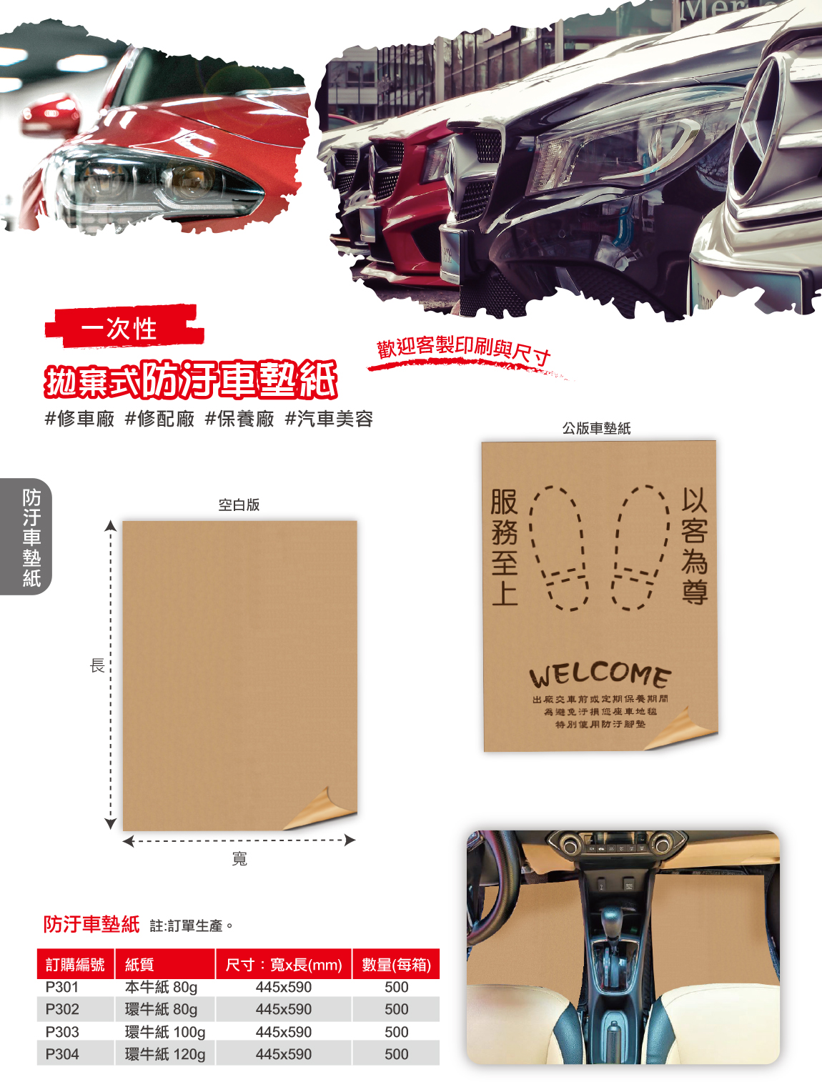 防汙車墊紙